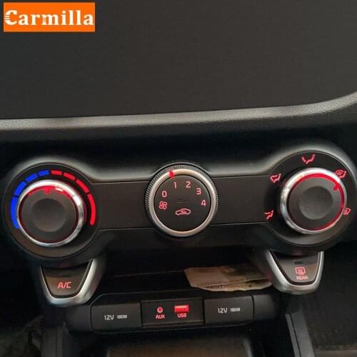 Carmilla Interior Parts for KIA RIO K2 KX CROSS Hyundai Solaris 2017-2021 Air Conditioning Knob AC Control Switch Knobs 2Pcs/Set