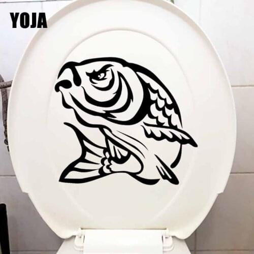 YOJA 24.4X21.4CM Funny Bass Fish Wall Sticker Toilet Decal Bedroom Home Decor T5-0412