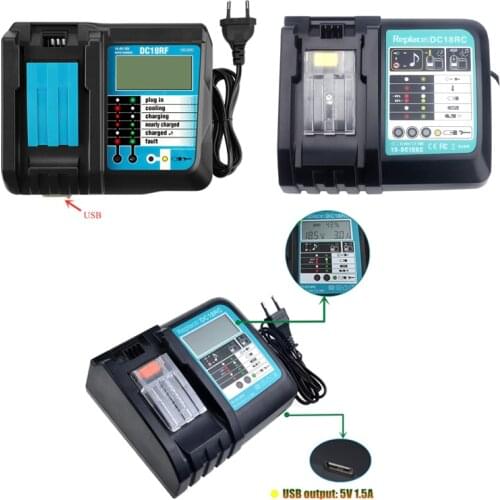 DC18RCT Li-ion Battery Charger for Makita Charger 18V 14.4V BL1830 Bl1430 DC18RC DC18RA Power tool 3A Charging Current EU plug