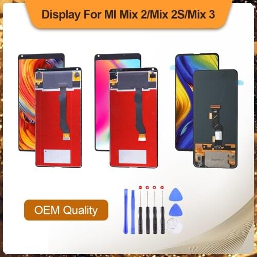 OLED LCD For Xiaomi Mi Mix 2 2S 3 LCD Display Touch Screen Digitizer Assembly Replacement IPS For Mi MIX2 MIX2S MIX3 With Frame