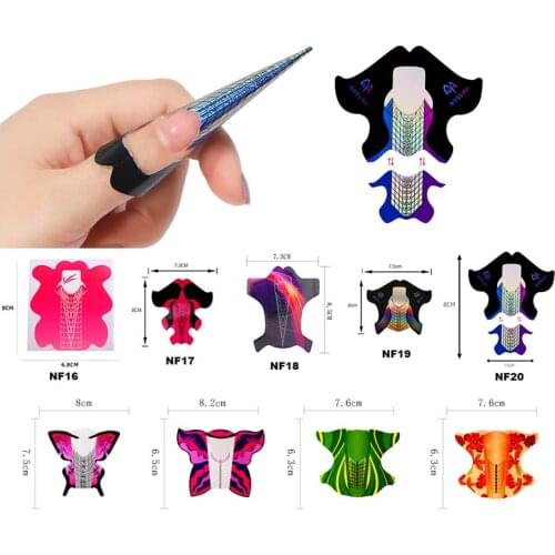 1 Roll (300/500pcs) Nail Art Form Butterfly-Shape Self-Adhesive Gel Nail Extension Nail Art Tools