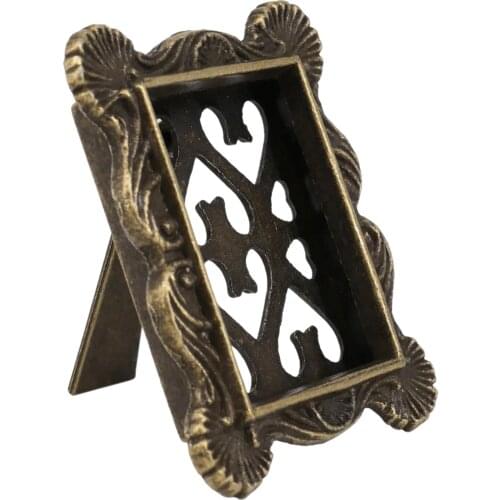 1pc 1/12 Scale Bronze Photo Frame Rahmen Dollhouse Miniature Room Wall Decor