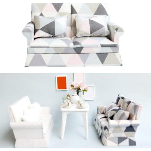 1pc Premium 1:12 Dollhouse Miniature Sofa DIY Living Room Life Scene Fairy Landscape Accs Toys Age 3