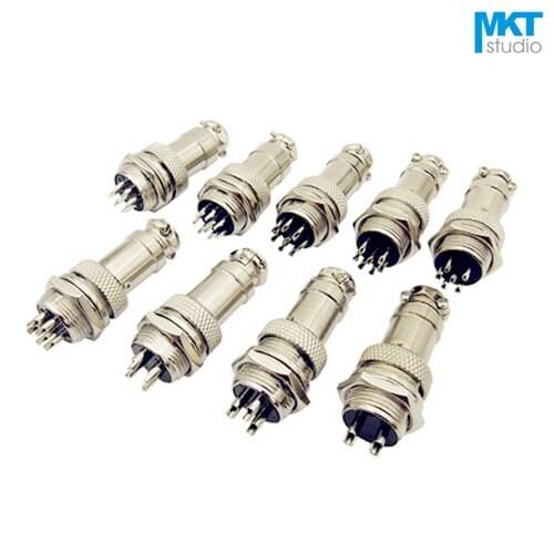 10Pair GX16 16mm Complete Set Male+Female 250V 15A Electrical Aviation Plug Connector 2P/3P/4P/5P/6P/7P/8P/9P/10P