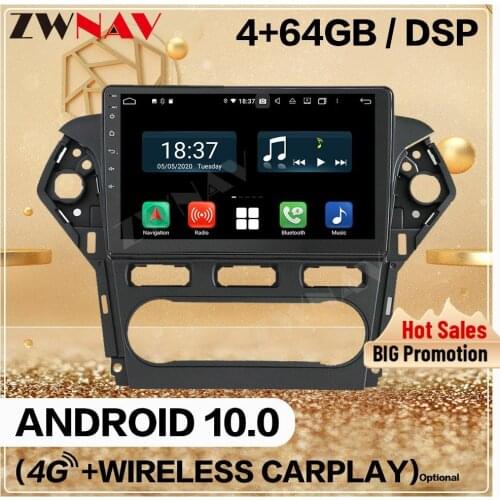128G Carplay For Ford Mondeo MK4 2007 2008 2009 2010 Android 10 Screen Car Multimedia Player Auto Audio Radio GPS Navi Head Unit