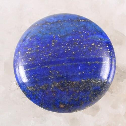 2Pcs/Lot 30MM Round CAB Cabochon Natural Gem Stone Blue Lapis No Drilled Hole Bead For Jewelry Making Bracelet Earring K1094