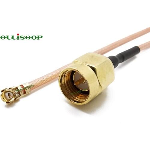 ALLiSHOP 2pcs Extension pigtail Jump SMA male brooches plug adapter to U.FL IPX connectors RG178 cable for Wifi router GPS AP