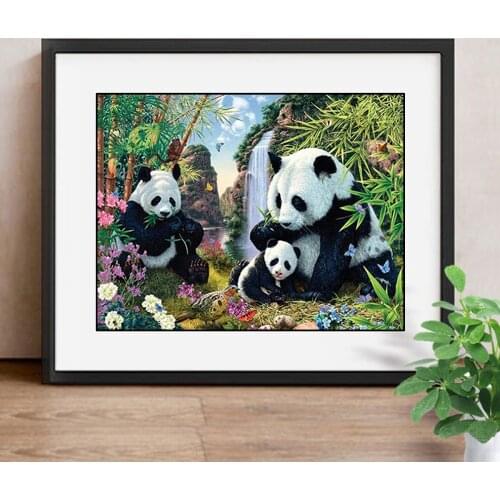 Diamond Embroidery Animals Panda Picture Of Rhinestones Diamond Painting Cross Stitch Full Round Mosaic Kits