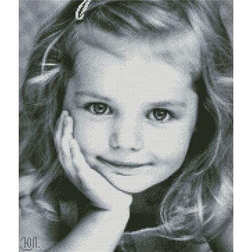 Top Quality beautiful nostalgic counted cross stitch kit lovely girl daughter kid child childhood