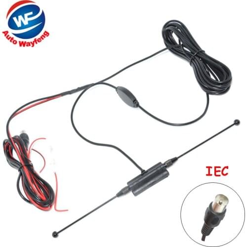 Car anolog tv antenna tv aerial with amplifier booster Car Antenna IEC connector free shipping