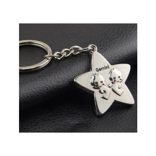 Free shipping can mix fashion metal Twelve constellation Gemini key chain keychain key ring key holder