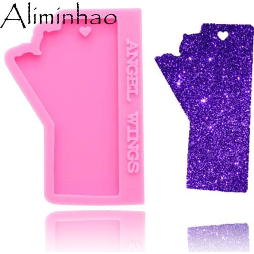 DY0141 Shiny Wooden pendant Keychain silicone molds DIY epoxy resin mold for jewelry Decorative Craft Mould wholesale