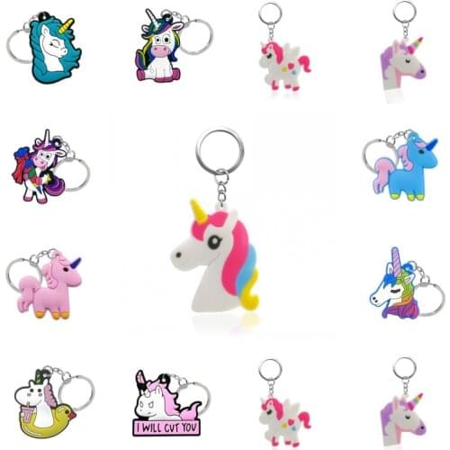 20PCS Cartoon Figure Key Chain PVC Anime Key Ring Key Holder bag phone straps Pendant Keychain Kids Xmas Gift
