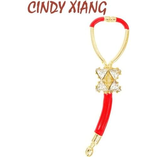 CINDY XIANG Heart Beating Line Stethoscope Doctor Medical Brooch Enamel Rhinestone Material Brooches 3 Colros Available Gifts