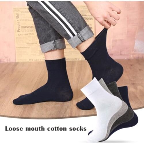 Diabetic Ankle Health Circulatory Cotton Socks Loose Fit Top for Men One Size Sports Socks Accessories