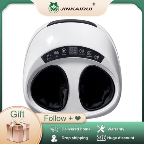 Jinkairui 220V Shiatsu Foot Massage Machine Household Roller Airbag Electric Full Foot Massager Parents New Gift Massager Heater