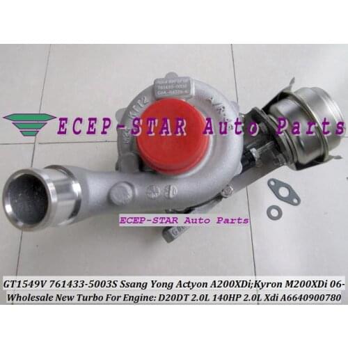 GT1549V 761433 761433-0003 761433-0002 A6640900880 Turbo For SSANG YONG Actyon A200XDi Kyron M200XDi 2006- D20DT 2.0L Xdi 140HP
