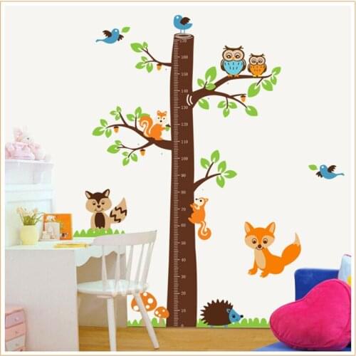 Kindergarten Picture Child Super Sized Adhcsive Height Cartoon Animals Trees Children Room Living Decoration Stickers Animation