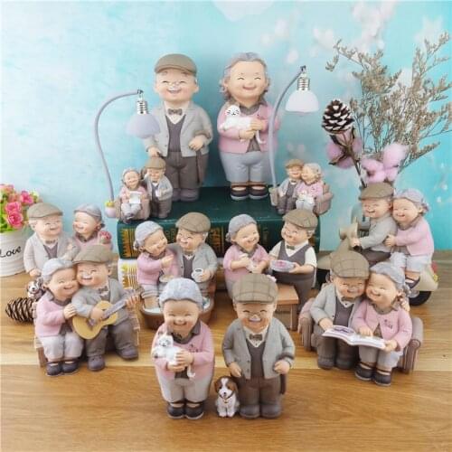 Resin Old Couple Night Lights Ornaments Lover Night Lamp Home Decor Creative Cafe Ornament Christmas Gifts Wedding Decoration