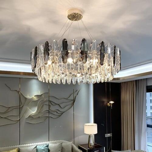 New living room chandelier 2021 round dining room led crystal lamp bedroom chandelier home decoration indoor lighting