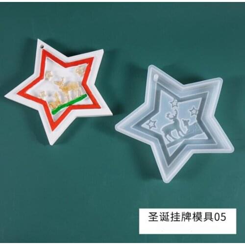 New transparent silicone mold Christmas star Charms resin decoration craft Mold For DIY decoration mold epoxy resin mold