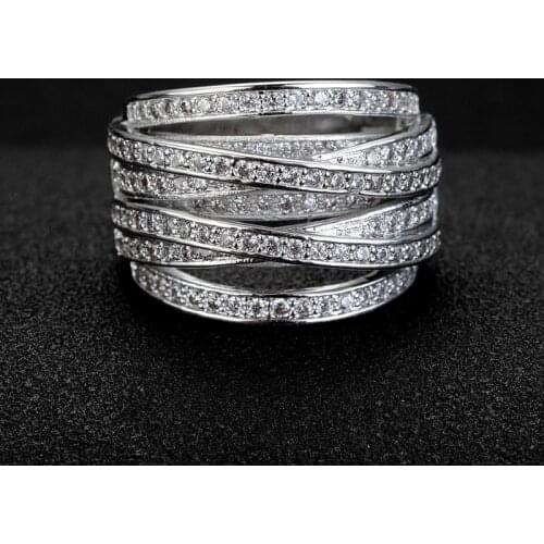 New Arrival Silver Color Band Rings for Women Wedding Engagement Fashion Jewelry 2020 Hot Sale