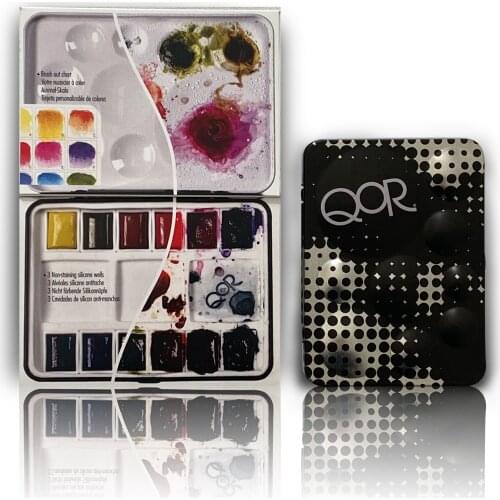 Original QOR Watercolor Paint 12 Color Mini Iron Box Solid Watercolor Set Master Class Acuarelas Paint Water Paint