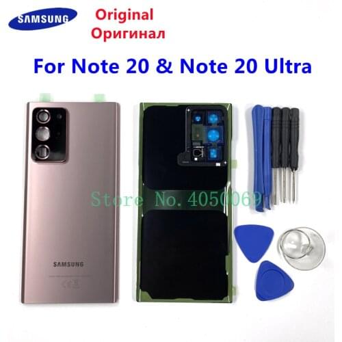 100% Original Back Battery Cover Case For Samsung Galaxy Note 20 Ultra Note20 Rear Door Housing Glass Panel Replacement + Tools