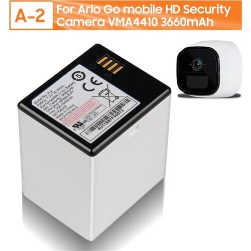 Original Replacement Battery A-2 For Arlo Go mobile HD Security Camera VMA4410 Genuine Camera Rechargable Battery 3660mAh