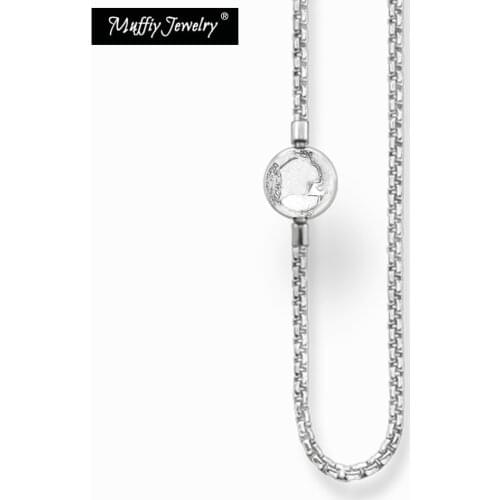 Karma Wheel Link Chain Necklace,Europe Beads Classic European Fashion Bead Gift Jewelry in 925 Sterling Silver For Men Women