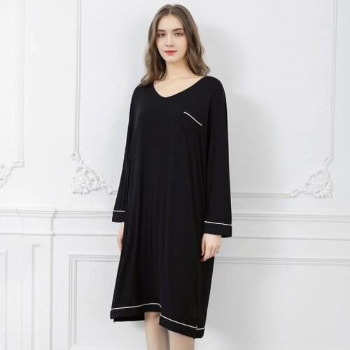 Ladies Women Female Pregnant Pajamas Spring Autumn Modal Thin Loose Large Size With Summer Nightgown Sleepwear Sexy Dress
