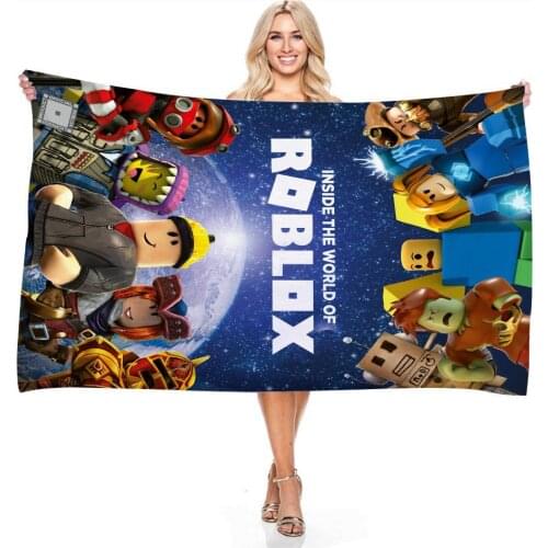 70*140CM Roblox Adult Beach Towels 3D Printing Spa Bath Swimming Surf Microfiber Travel Vacation Game Peripherals Chair Blanket