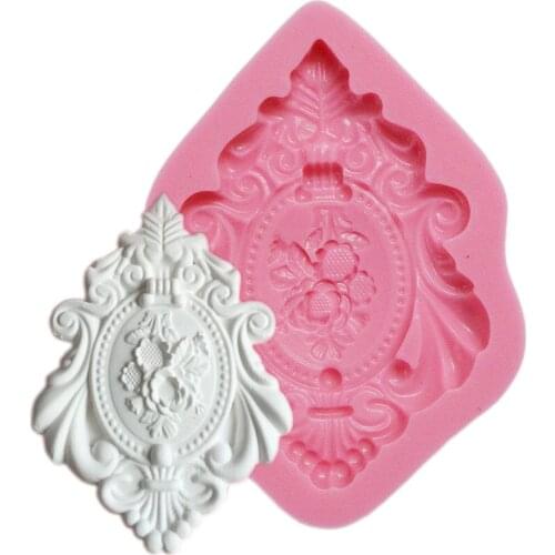 European-style Embossed Silicone Fondant Chocolate Resin Sugarcraft Aroma Stone Ornaments Mold For Pastry Cup Cake Decorating