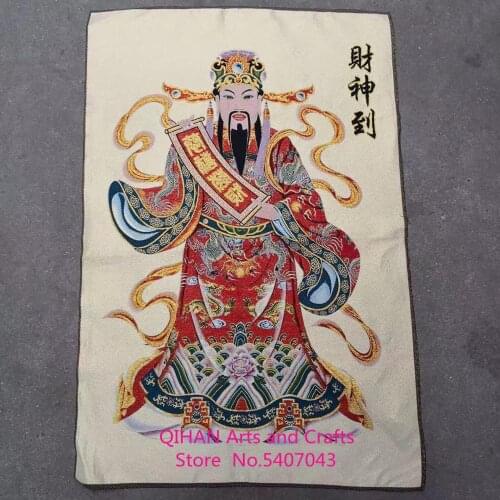 The god of wealth to the god of wealth religious Buddha tantric embroidery thangka silk embroidery tapestry thangka portrait