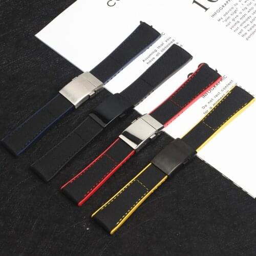Nylon fabric Watch Band with silicone back Watchband For Breitling strap for NAVITIMER WORLD Avenger/navitimer 22mm 24mm tools