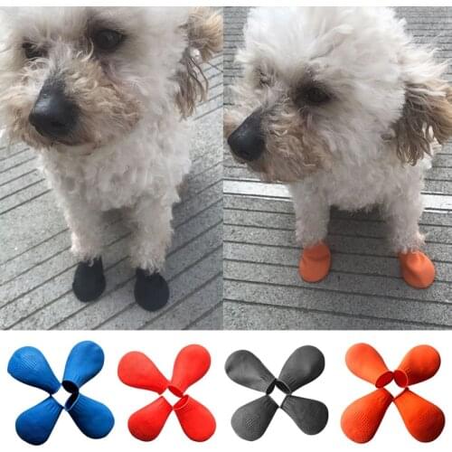 Pets Rubber Rain Shoes Waterproof Boots Non Slip Outdoor Dog Puppy Cats Antibacterial Balloon Shoe Covers Candy Color