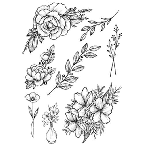 Waterproof Temporary Tattoo Sticker Lotus Rose Pattern Water Transfer Under Breast Shoulder Flower Sticker Body Art Fake Tattoo