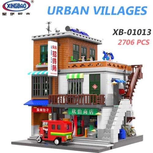 XINGBAO 01103 2706Pcs Creative MOC City Friends Series The Urban Village Set House Model Building Blocks Home Decoration Gifts