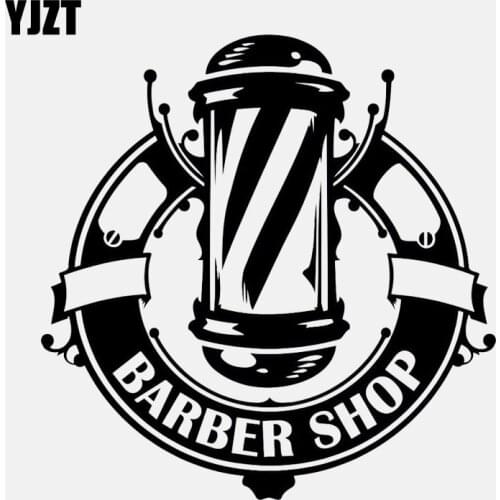YJZT 13.5CM*13.8CM Hair Hairdressing Salon Barbershop Vinyl High Quality Car Sticker C22-0264