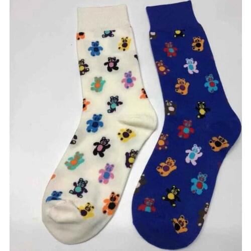 WomenS Cotton Socks Cute Cartoon Bear Fashion Casual Versatile Fashion Socks In Tube Street Skateboard Personality Socks Choice