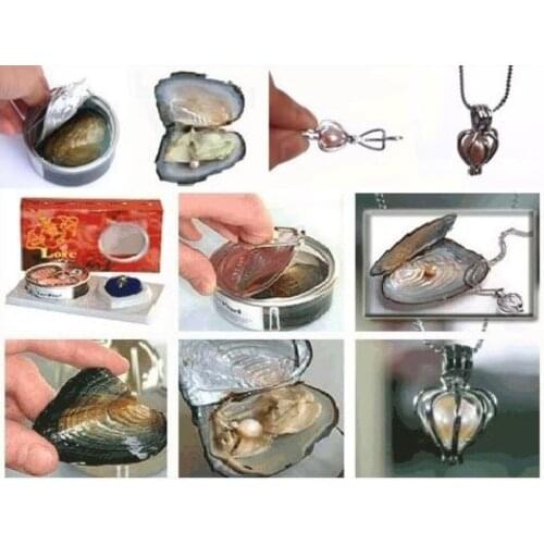 Women Gift Word Love Real 10 Set Love Wish Pearl Necklace Set Oyster Drop Pendant