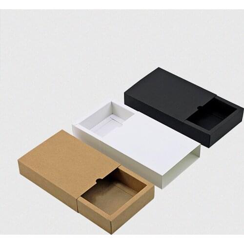 1Pcs Candy Boxes Kraft Paper Gift Packaging Box Creative Drawer Favor Present Boxes Packing for Wedding Birthday Christmas Party