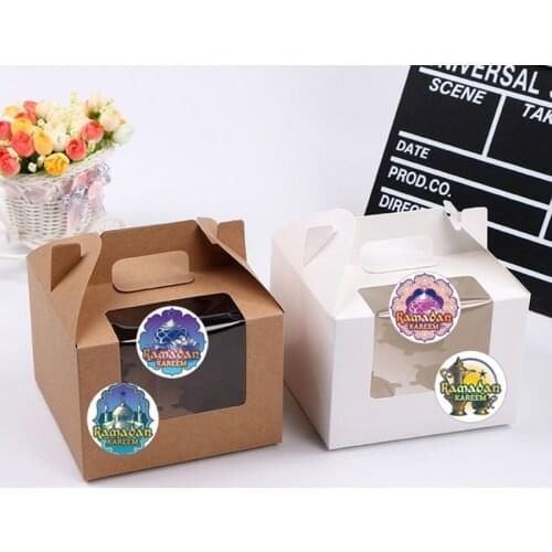 10Sheets 120pcs Ramadan Stickers Eid Mubarak Gift Box Label Paper Bag Seal Sticker Ramadan Kareem Al-Fitr Decoration