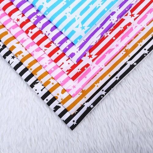 100*150cm Striped Star Printed Fabric By The Meter Home Tablecloth Curtain Decoration Material DIY Sewing Patchwork Material