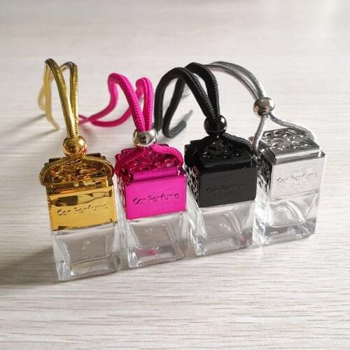 100pcs 8ml Car Air Freshener Perfume Bottle Aromatherapy Fragrance Essential Oil Diffuser Hanging Perfume Pendant