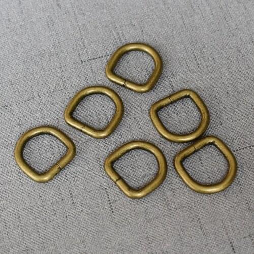 100 Pcs/Lot 15mm Bronze Metal High Quality Chain D Ring Buckle Hand Bag Purse Strap Belt Dog Collar Clasp DIY Heavy