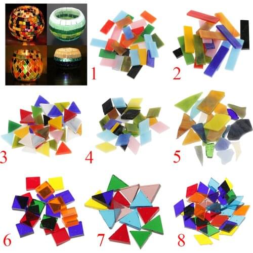 150pcs Mixed Color Vitreous Glass Mosaic Tiles Pieces For DIY Craft 10x20mm