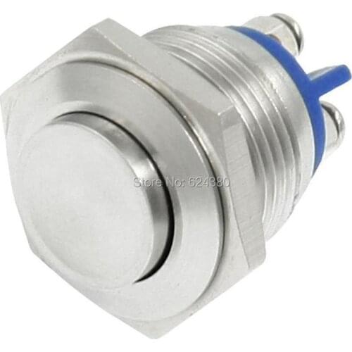 16mm High Round Cap Momentary Metal Push Button Switch 10PCS
