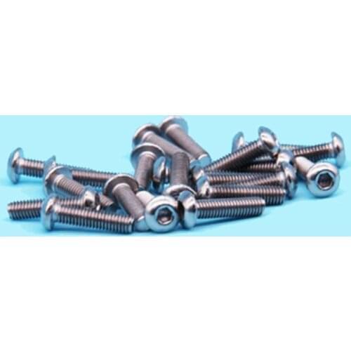3pcs M3 thread diameter Allen socket half round head screws Smooth surface titanium bolts nail