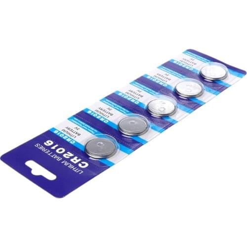 5PCS Button Battery CR2016 3V Lithium Cell Coin Batteries LM2016 BR2016 DL2016 Watch Electronic Promotion Toy Remote